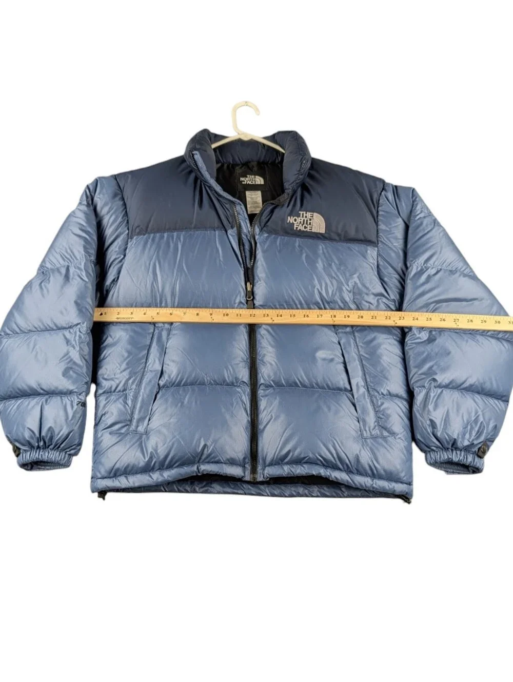 The North Face Nuptse 700 Fill Down Puffer Jacket Blue Black Men's Large EUC